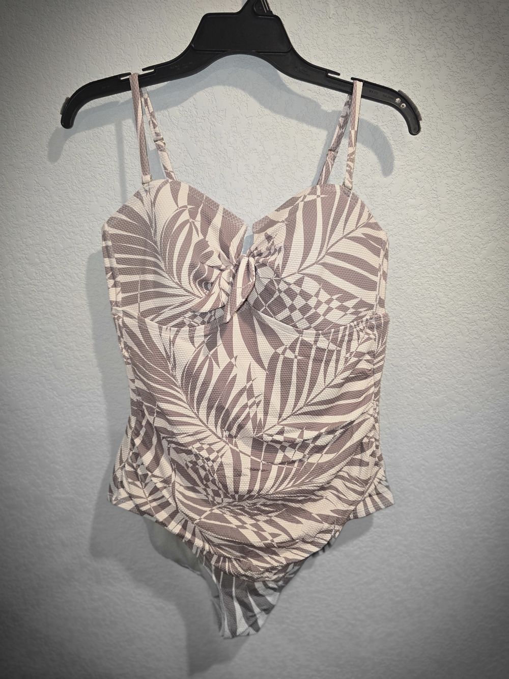 ​Kona Sol Tropical Palm Print Ruched One Piece Swimsuit XL